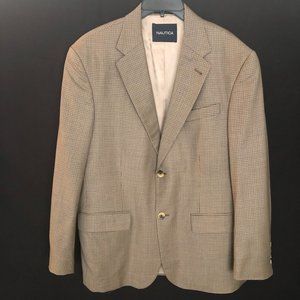 Mens Nautica Brown Plaid Sportscoat